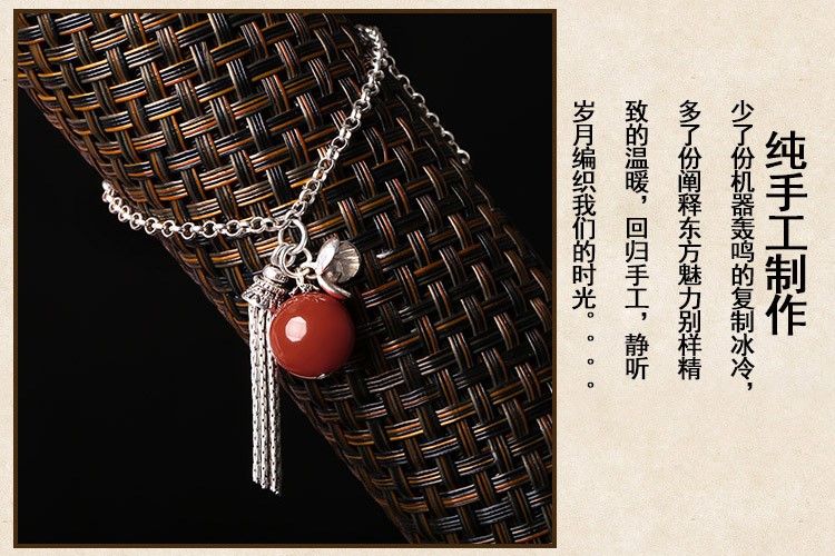 精致銀流蘇手鏈，別致瑪瑙手飾飾品