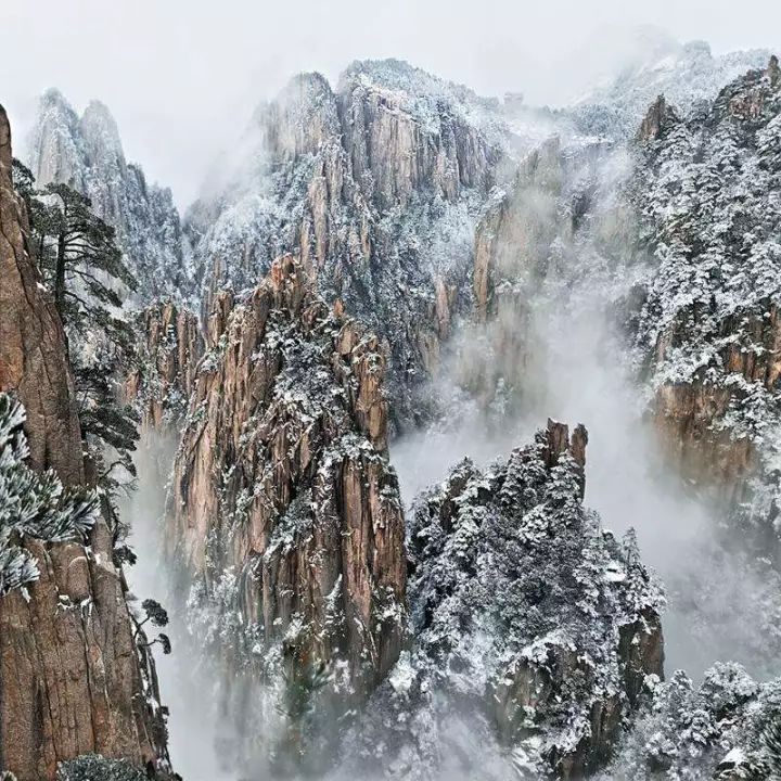 雪后黃山風景宛如人間仙境，舞一曲雪中霓裳羽