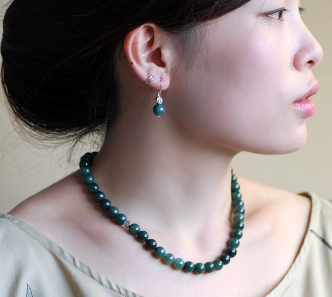 驀然回首翡翠耳墜耳環(huán)，復(fù)古典雅民族風(fēng)首飾