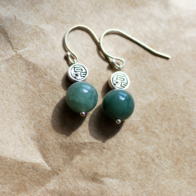 驀然回首翡翠耳墜耳環(huán)，復(fù)古典雅民族風(fēng)首飾