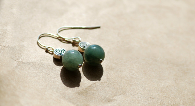 驀然回首翡翠耳墜耳環(huán)，復(fù)古典雅民族風(fēng)首飾