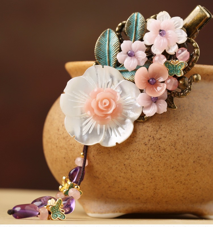 復(fù)古亦蝶花發(fā)夾夾，小清新氣質(zhì)淑女頭飾