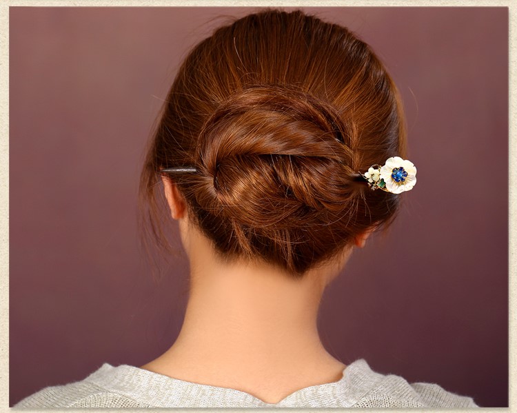 貝殼花朵復古宮廷步搖，月雪原發(fā)簪頭飾