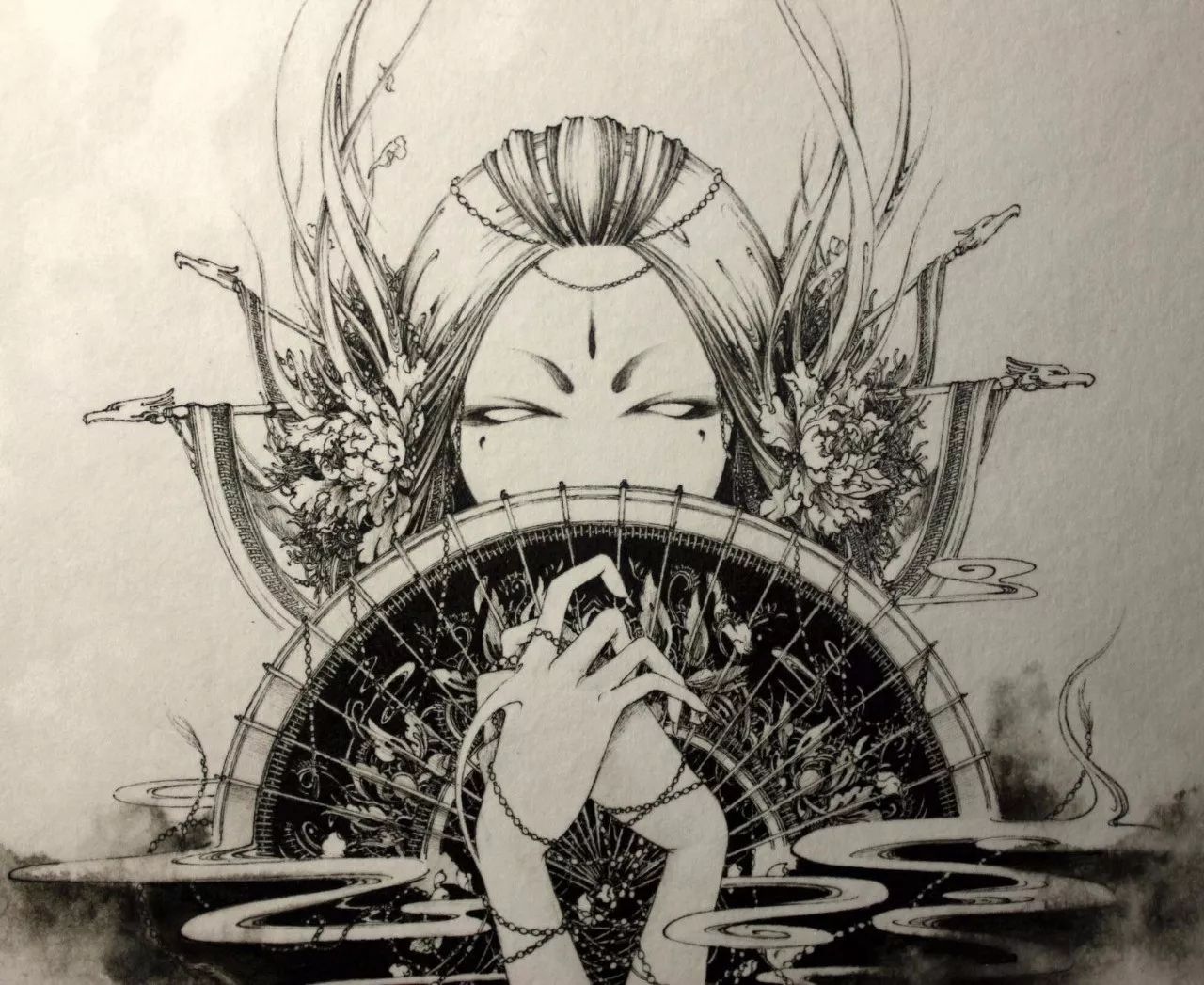 古典唯美插畫：杉澤的家佳樂文學水墨百鬼圖插畫