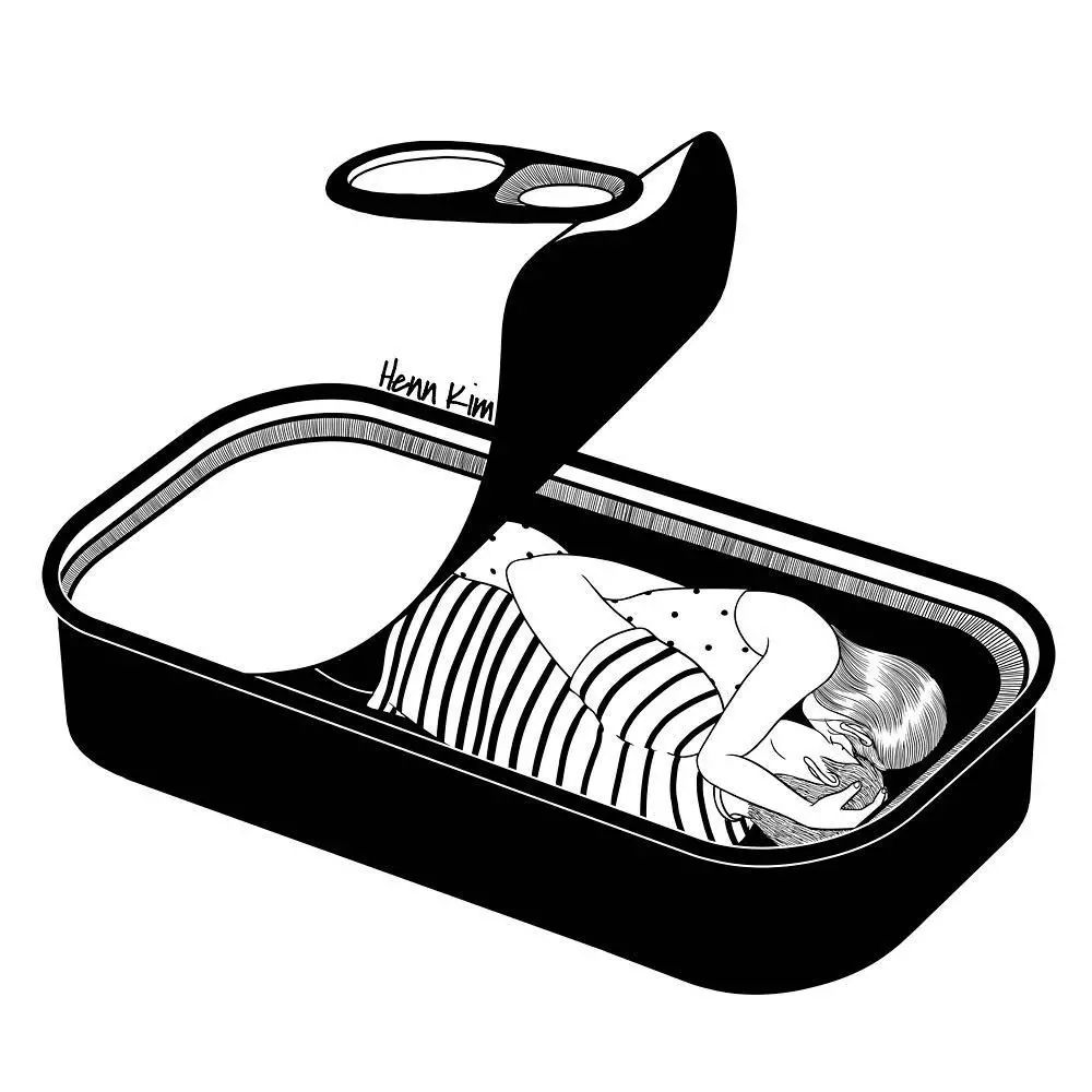 一組扎心黑色治愈系漫畫，看哭了的黑白插畫