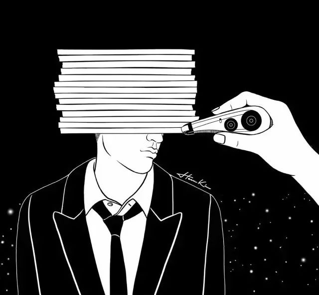 一組扎心黑色治愈系漫畫，看哭了的黑白插畫