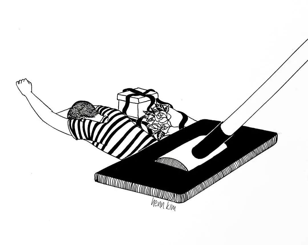 一組扎心黑色治愈系漫畫，看哭了的黑白插畫