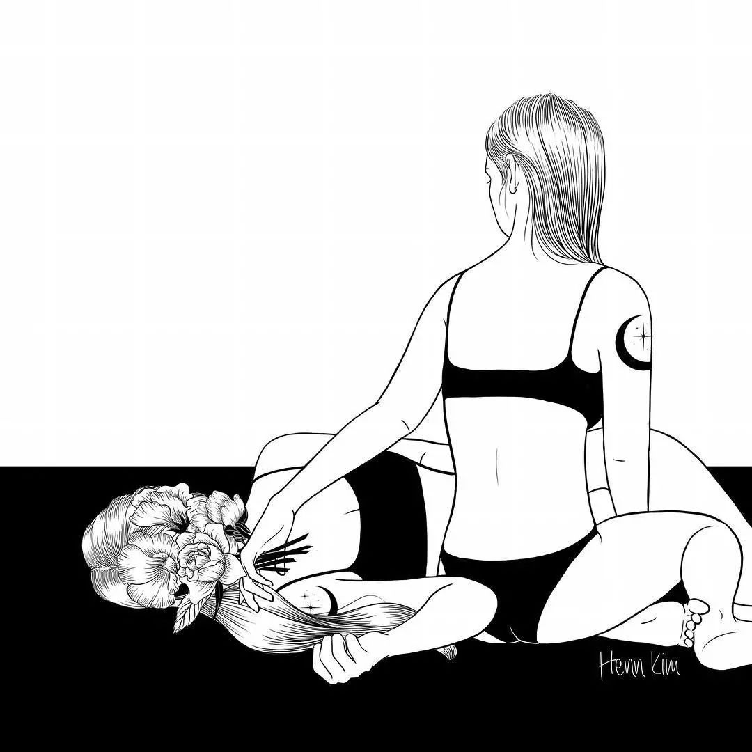 一組扎心黑色治愈系漫畫，看哭了的黑白插畫