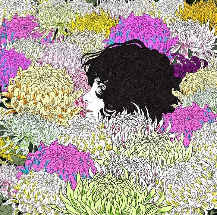 美人與花插畫：用線條淋漓盡致展現(xiàn)女性魅力！