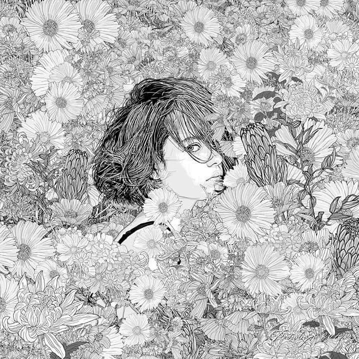 美人與花插畫：用線條淋漓盡致展現(xiàn)女性魅力！