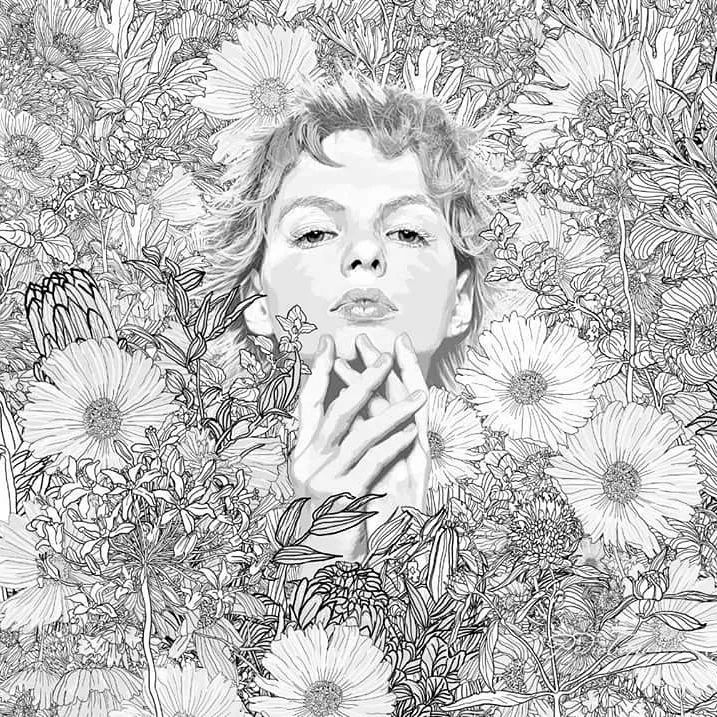 美人與花插畫：用線條淋漓盡致展現(xiàn)女性魅力！