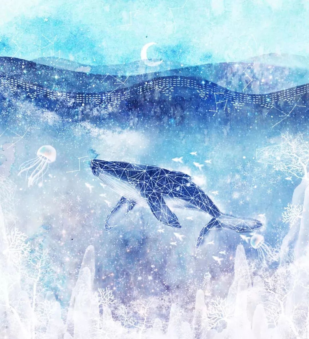 好美的水彩插畫，夢幻奇妙的插畫設計