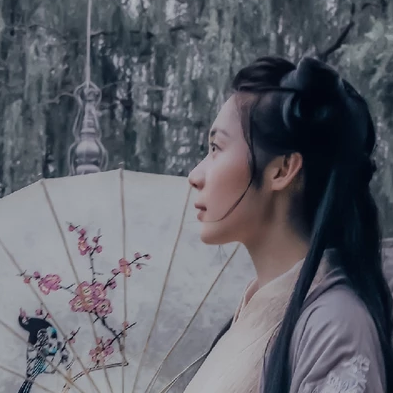 素雅復(fù)古帶傘女生頭像，唯美古風(fēng)真人頭像