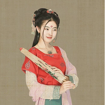 古典牡丹帶傘團(tuán)扇女生頭像，唯美古風(fēng)真人頭像