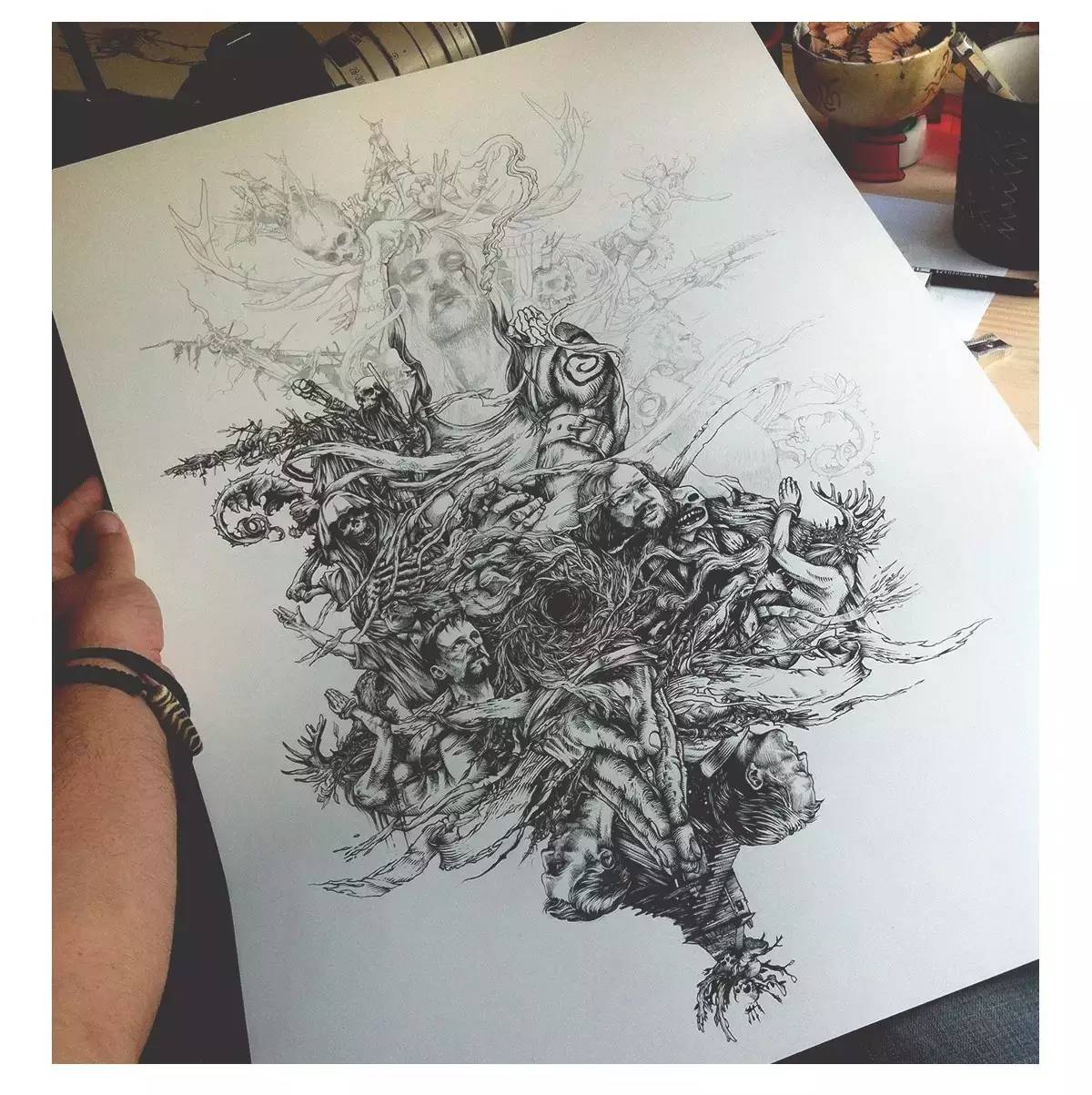 驚嘆的黑白手繪插畫，膩害了!