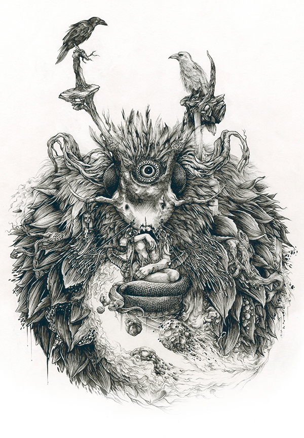 驚嘆的黑白手繪插畫，膩害了!