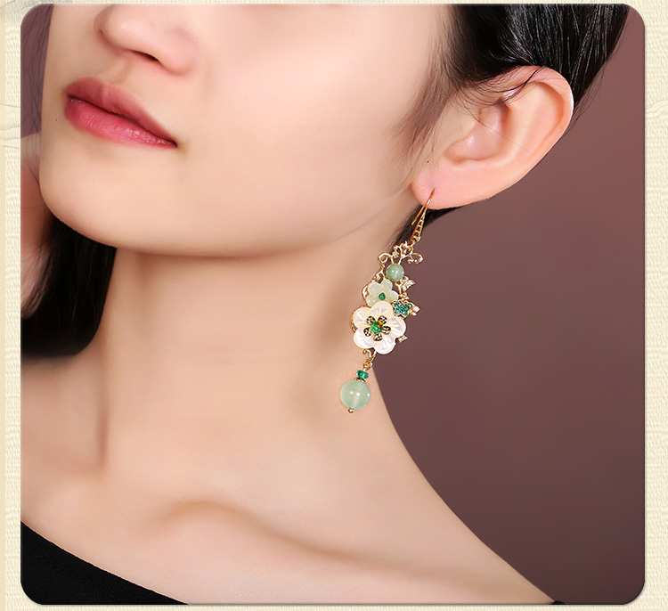 冷淡古風耳墜耳環(huán)，小清新花朵耳環(huán)首飾