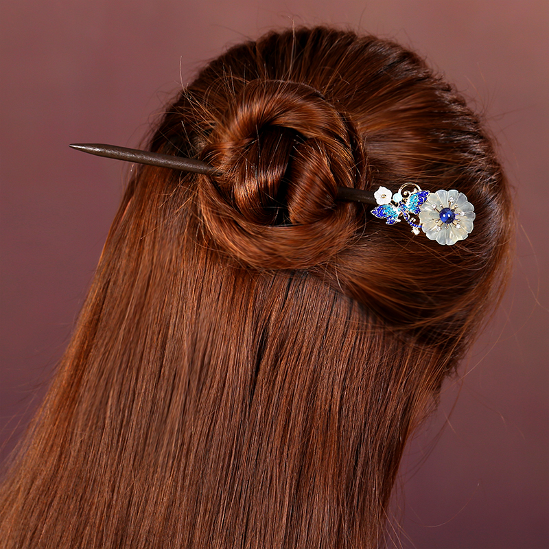 古風(fēng)花朵發(fā)簪發(fā)飾，未聞花名中式簪子頭飾