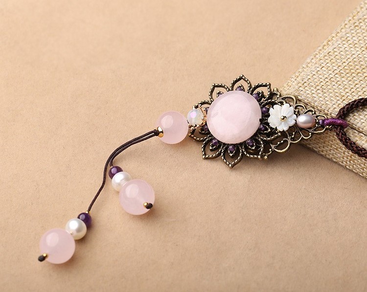 粉妝玉砌項鏈，水晶吊墜復(fù)古風(fēng)毛衣鏈首飾