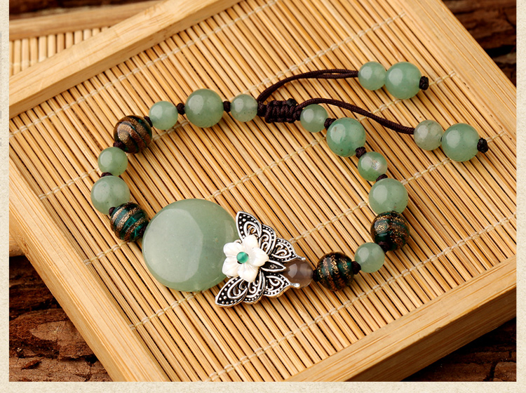 綠色森系手鏈，簡約個性蝴蝶手串飾品