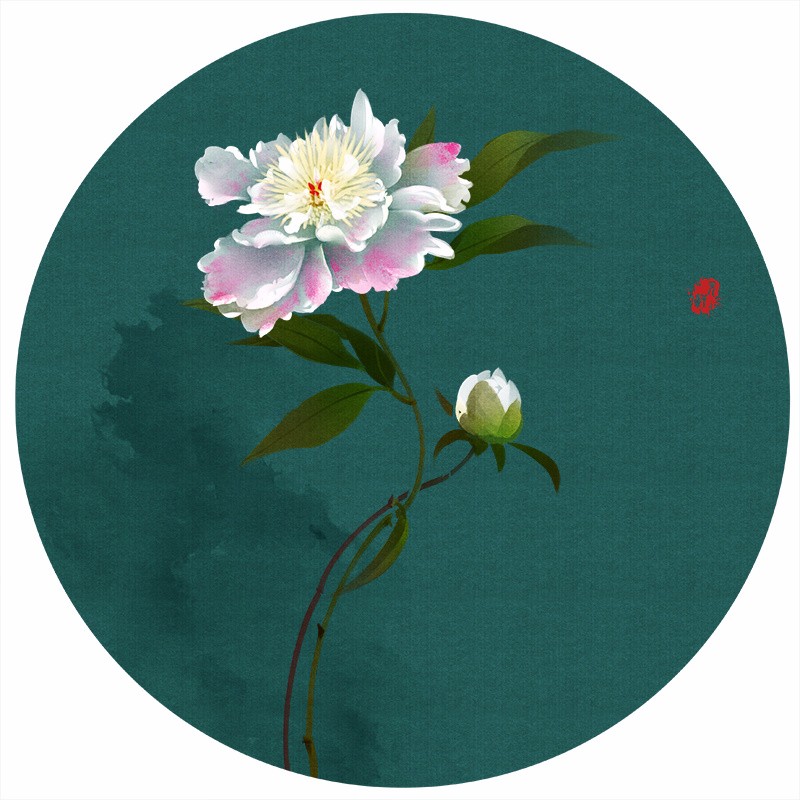 清新古風(fēng)花卉插畫(huà)，清雅如詩(shī)的插畫(huà)圖片