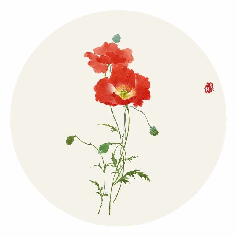 清新古風(fēng)花卉插畫(huà)，清雅如詩(shī)的插畫(huà)圖片