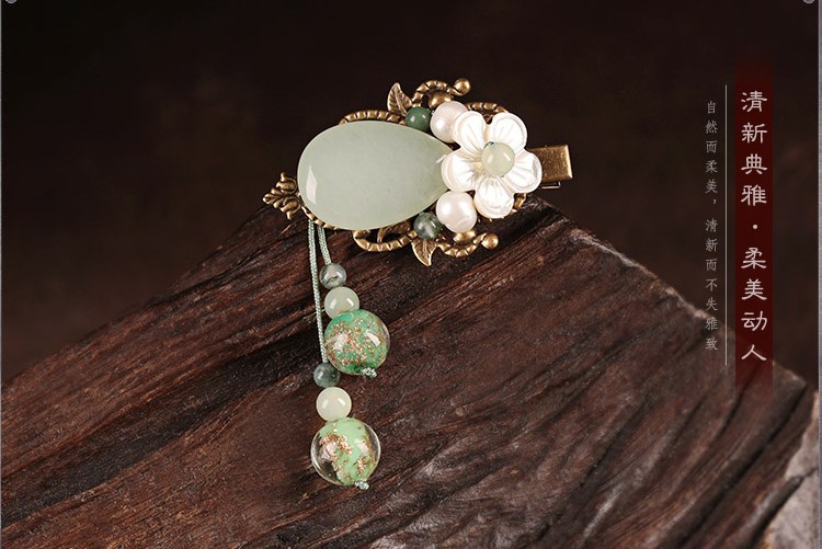 古典簡約小清新發(fā)夾，優(yōu)雅水滴復(fù)古發(fā)飾頭飾