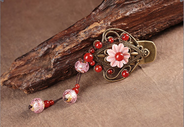 紅粉佳人發(fā)夾，典雅家佳樂文學發(fā)飾頭飾