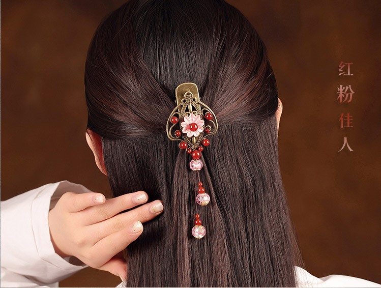 紅粉佳人發(fā)夾，典雅家佳樂文學發(fā)飾頭飾