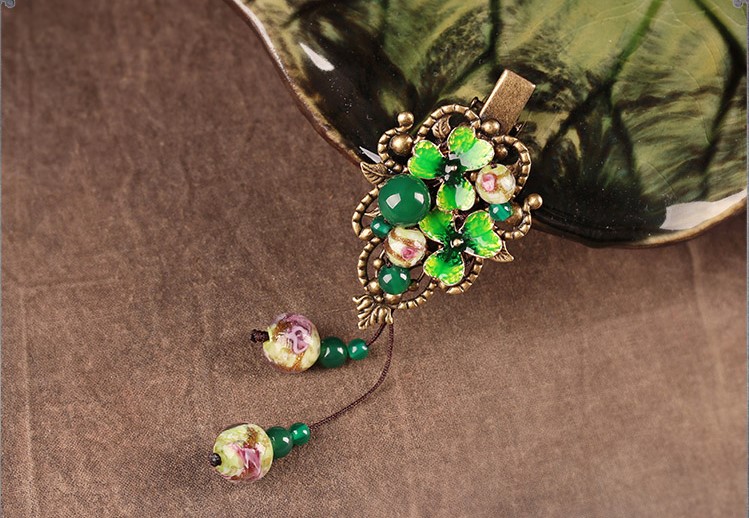 清新翠嫣發(fā)夾，古風(fēng)簡(jiǎn)約發(fā)飾頭飾