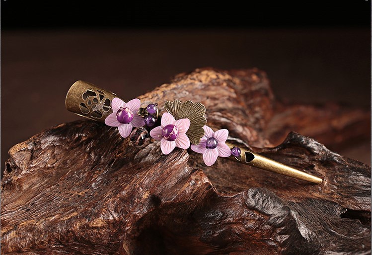 紫夢(mèng)傾城發(fā)夾，優(yōu)雅紫色大發(fā)夾頭飾