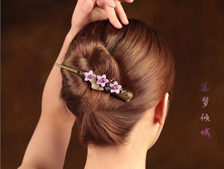 紫夢(mèng)傾城發(fā)夾，優(yōu)雅紫色大發(fā)夾頭飾