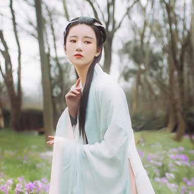 清新花朵帶傘女生頭像，唯美古風(fēng)真人頭像