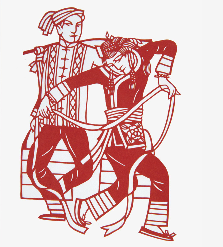 十款民族風情人物剪紙：濃濃的民族風情韻味