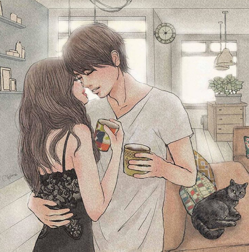 一組情侶情趣插畫(huà)，充滿(mǎn)誘惑的手繪插畫(huà)