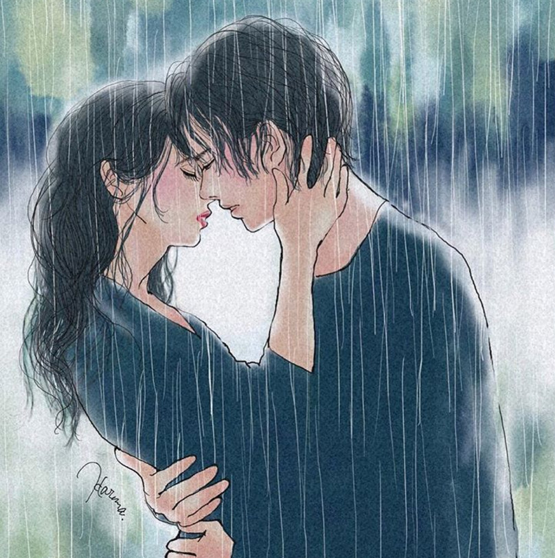 一組情侶情趣插畫，充滿誘惑的手繪插畫