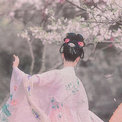 櫻粉清新女生頭像，唯美古風(fēng)真人頭像