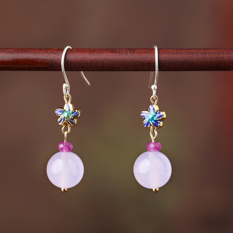 復(fù)古紫色超仙耳環(huán)，氣質(zhì)古風(fēng)小巧耳飾首飾