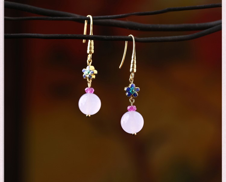 復(fù)古紫色超仙耳環(huán)，氣質(zhì)古風(fēng)小巧耳飾首飾