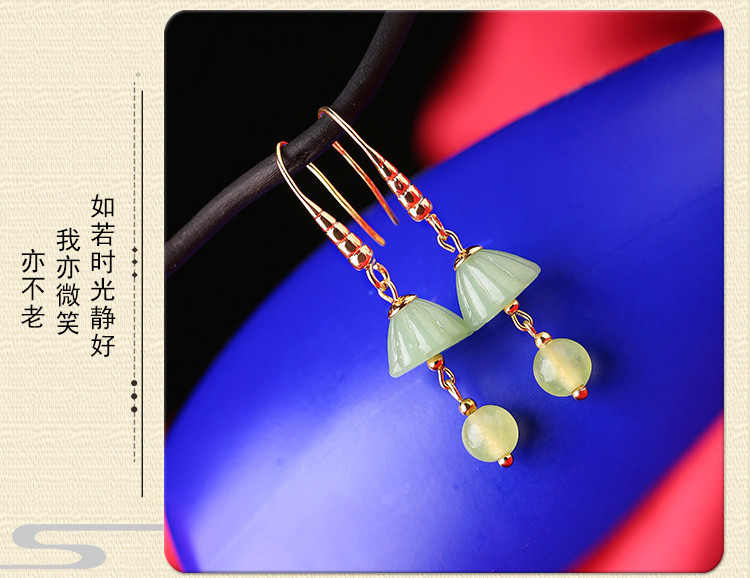 古風(fēng)淡雅蓮蓬耳環(huán)，氣文藝復(fù)古味道首飾