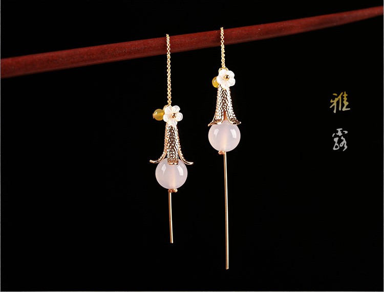 雅露氣質(zhì)耳環(huán)，小清新耳線氣質(zhì)首飾