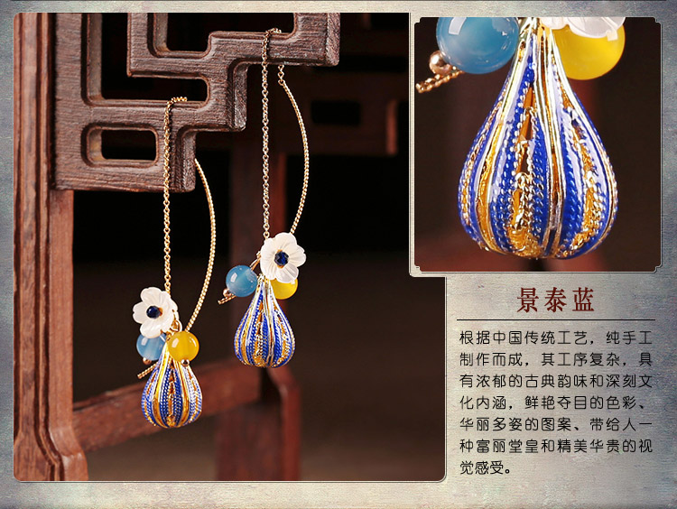 麗晴優(yōu)雅氣質(zhì)耳線耳環(huán)，古風(fēng)小清新首飾