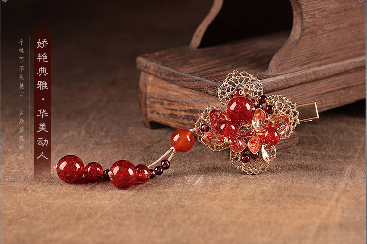 艷傾古風(fēng)琉璃發(fā)夾，嬌美家佳樂文學(xué)頭飾