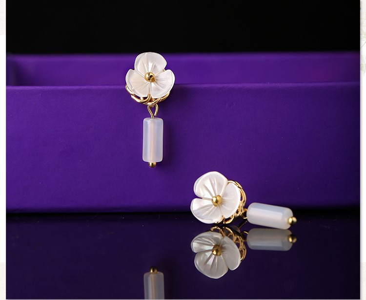 簡約花朵耳釘，少女個性氣質耳環(huán)首飾