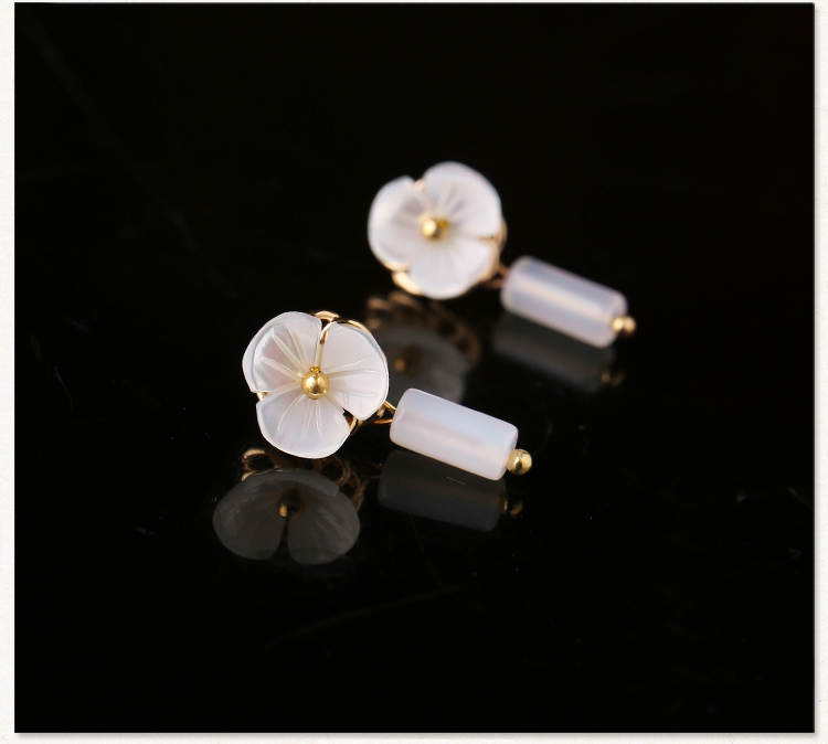 簡約花朵耳釘，少女個性氣質耳環(huán)首飾
