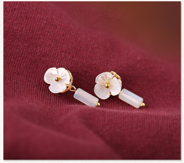 簡約花朵耳釘，少女個性氣質耳環(huán)首飾
