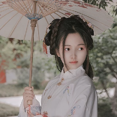 甜美可愛帶傘團(tuán)扇女生頭像，唯美古風(fēng)真人頭像