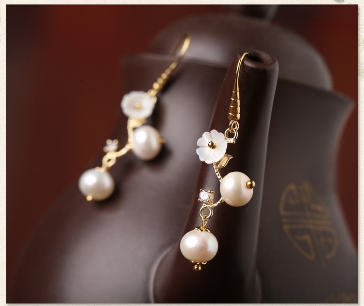 珍珠耳墜名媛耳環(huán)，氣質簡約首飾