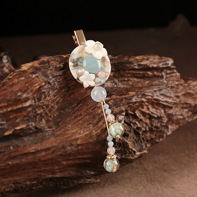 仙雅古風發(fā)夾，清新潔白頭飾