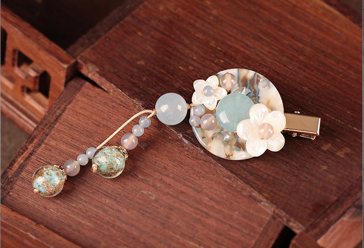 仙雅古風發(fā)夾，清新潔白頭飾